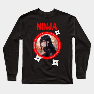 Ninja Target Love Cute Anime Girl Long Sleeve T-Shirt